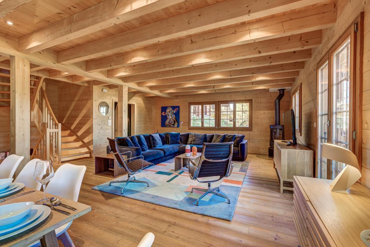 Chalet Le Chapeau La Tzoumaz Bagian luar foto