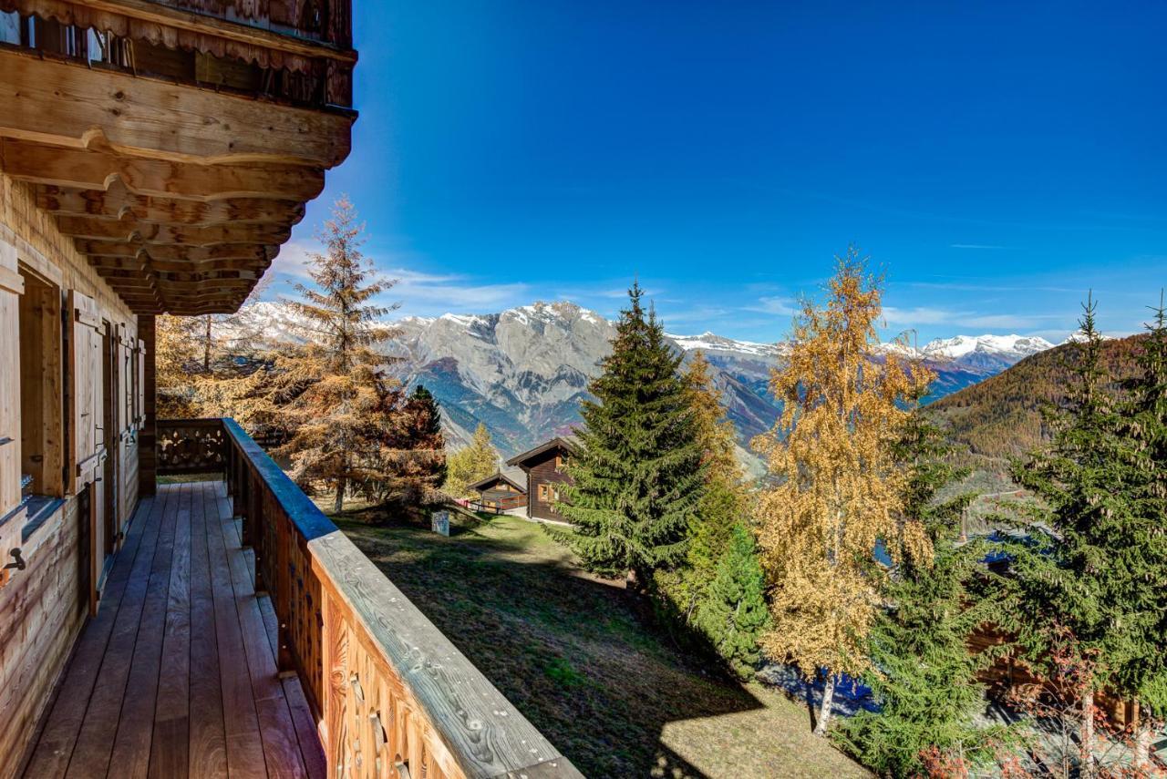 Chalet Le Chapeau La Tzoumaz Bagian luar foto