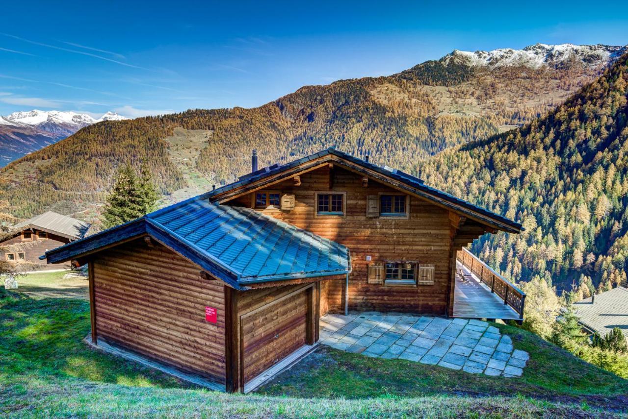 Chalet Le Chapeau La Tzoumaz Bagian luar foto