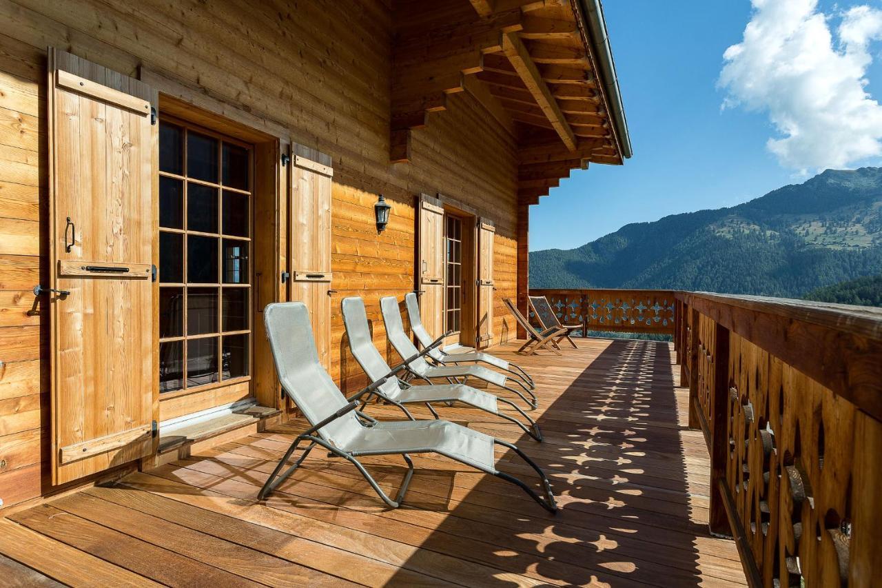 Chalet Le Chapeau La Tzoumaz Bagian luar foto