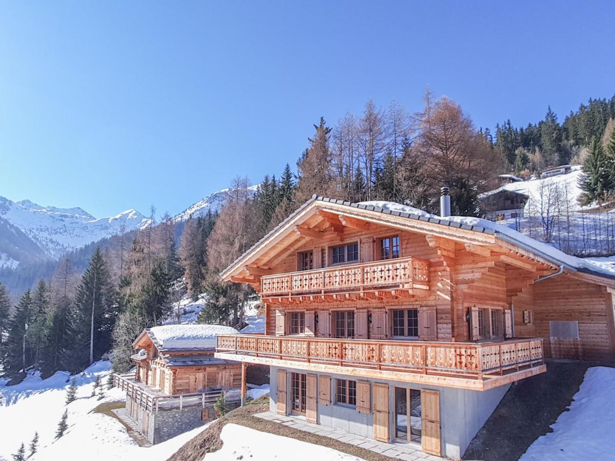 Chalet Le Chapeau La Tzoumaz Bagian luar foto